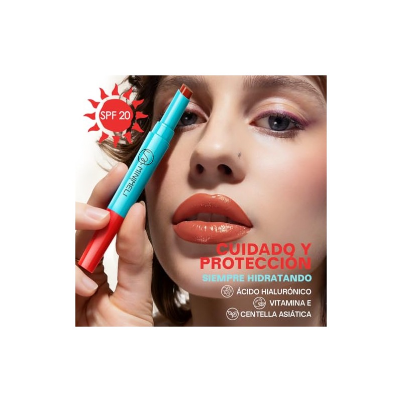 Minimeli Delineador y Brillo Labial 2 en 1, Textura Ligera