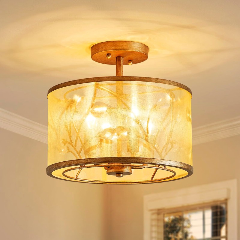 AGV LIGHTING CL022 K9 Crystal Semi Flush Mount Ceiling Light