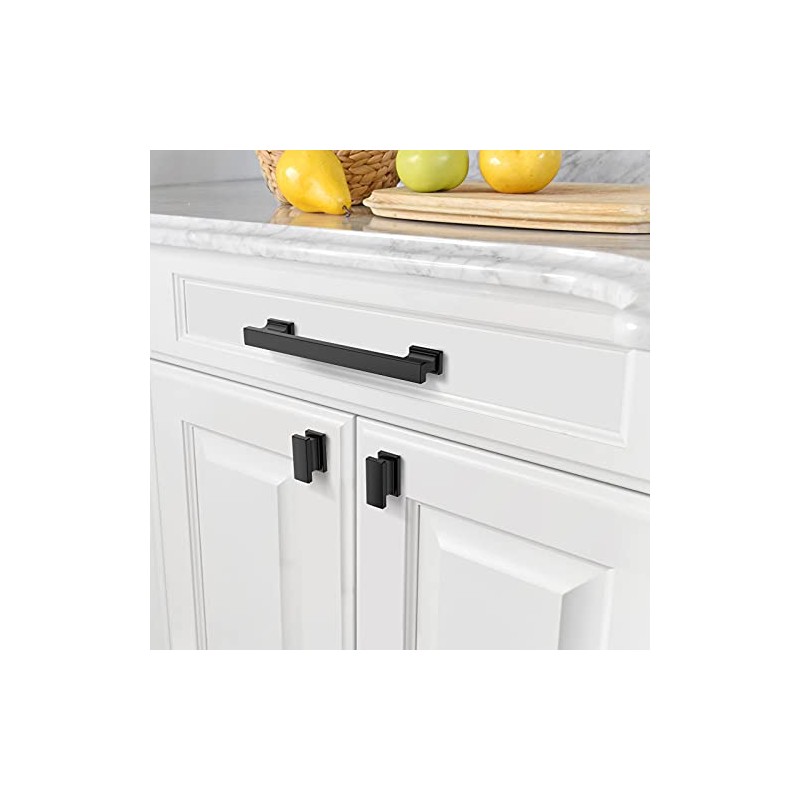 Asidrama 10 Pack Matte Black Kitchen Cabinet Knobs Drawer Cabinet