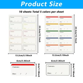 300 Stück/30 Blatt Leicht Abziehbare Gefrieretiketten Ablösbar ohne Rückstände, Selbstklebende Gefrieretiketten zum Beschriften für Küche Marmelade Gläser Gefrierdosen Etiketten Gefriergut Aufkleber