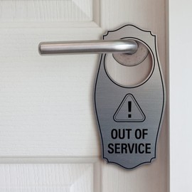 Signs ByLITA Out of Service Door Hanger - Black, 4" x 8"