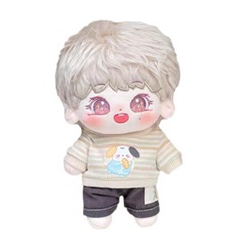 niannyyhouse 20cm Plush Doll Boy Humanoid Stuffed Body no Attribute 8" Normal Body Wearable Clothing Dress Up Gifts (a-46-with Skeleton)