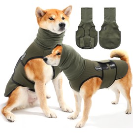AOOLMOL Dog Anxiety Vest and Coat, Vet Visits and Separation - Keep Pet Calm, Dog Jacket for Thunder, Fireworks, Anti Anxiety Vest for Dogs and Cat Body and Ear