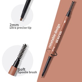 Eyebrow Filler, Waterproof Eyebrow Pencil, Automatic Retractable Eye Brow Pen with Spoolie for Red Hair, Ultra Precise Brow Pen for Defining Filling, Longlasting and Sweat-proof,Auburn YES.EYE DO