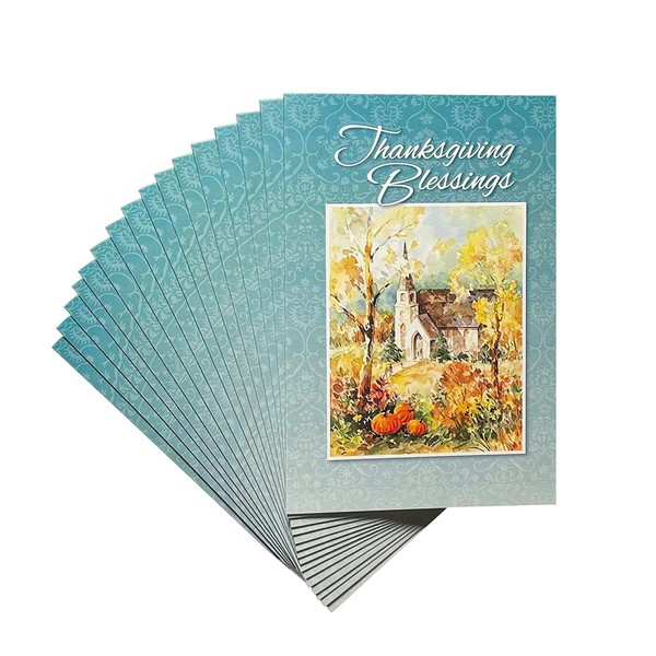 SHADE TREE GREETINGS Thanksgiving Boxed Greeting Card Multi-Pack Set (4x6) by Fravessi | 16 Cards + 17 Envelopes (Fall Blessings)
