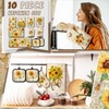 Fourluoo 10 Pcs Sunflower Kitchen Dish Towels Rugs Oven Mitts