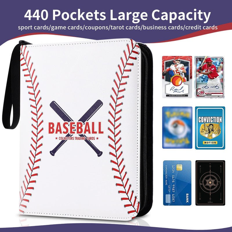 GEAGMAGC Baseball Card Binder with Sleeves 440 Pockets, Gifts for