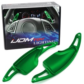 iJDMTOY Green CNC Billet Aluminum Larger Paddle Shifter Extensions Compatible with Chevy 2014-2019 C7 Corvette, 2016-up Gen6 Camaro