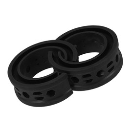 Partuto 2pcs Universal Car Coil Spring Buffer Buffer D Type - Rubber Black