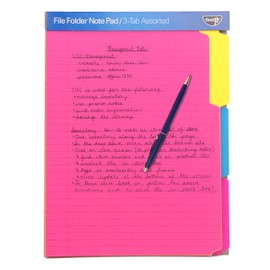 Find It File Folder Notepad - Pack of 12-9.5 x 12.5 Inch Notebook Organizer Folders for Filing, Document, and Clipboard Organization - Assorted Neon Colors