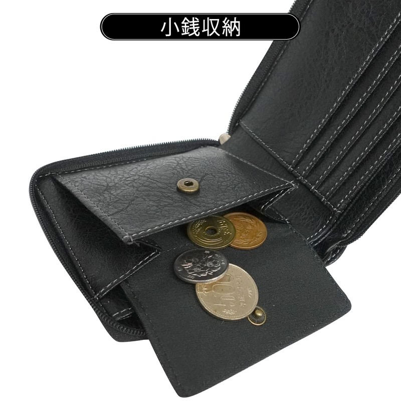 Edwin Bi-fold Wallet, Synthetic Leather, Plate, Money Storage, Coin Storage,