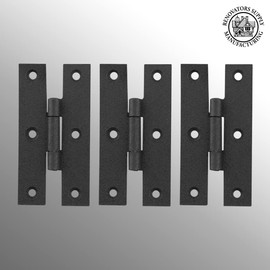 Renovators Supply Manufacturing Black H Cabinet Hinges 3 Inches Wrought Iron Kitchen Cabinet Hinge with Hardware Pack of 3