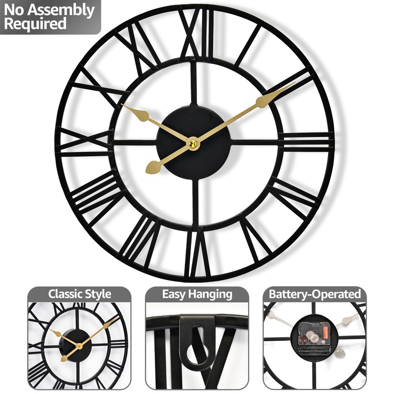Sorbus Large Wall Clock for Living Room Decor - 24