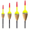 Alwonder 4-Pack Fishing Bobbers Floats, Buoyant Balsa Wood Body Spring