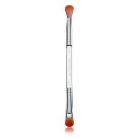 Spectrum Collections Brush Club Double Ended Eye Make Up Brush, Spectrum Dual Makeup Brush for Blending Eyeshadow and Shading with Hypoallergenic Bristles, Orange Pink Duo Makeup Brush