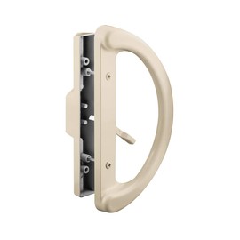 Prime-Line C 1343 Mortise Style Sliding Patio Door Handle Set - Replace Old or Damaged Door Handles Quickly and Easily – Tan Diecast, Non-Keyed, Fits 3-15/16” Hole Spacing (Single Pack)