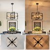 Zyzwmb 21.26'' Black Gold Dining Room Chandelier, 4-Light Modern Farmhouse
