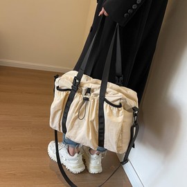 TINYAT Carry On Bag, Large Capacity, Tote Bag, Travel Bag, Foldable, 3-Way Shoulder Bag, Lightweight, Shoulder Bag, Handbag, Crossbody Design, Multifunctional, Travel, Boston Bag, Gym, Sports, 1