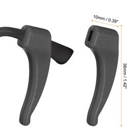 HARFINGTON 12 Pairs Anti-Slip Glasses Ear Grip Silicone Elastic Ear Hook Eyewear Retainer Eyeglass Temple Tips Sleeve Retainer for Eyewear Glasses Sunglasses Sports Eyeglasses, Black