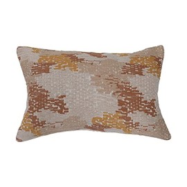 Creative Co-Op Woven Cotton Blend Jacquard Lumbar Pillow, 24" L x 16" W x 2" H, Multicolor