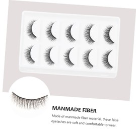 BIUDECO 5 Pairs Natural Look Reusable Makeup Eyelashes Soft Manmade Fiber False Lashes for Daily Use Comfortable and Easy to Apply Occasion