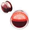 Longbeauty 2Pcs Acrylic Red Liquid Blood Double Flare Ear Plugs