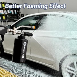 PWACCS Dual Foam Cannon with Pressure Washer Short Gun, Foam Cannon Dual Connector Accessory, Car Wash Foam Gun Kit with 1/4" Quick Connector, 5 Power Washer Sprayer Nozzles, 1.5 Liter, 5000 PSI