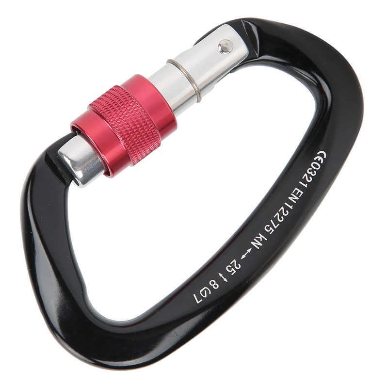 Mountaineering D Locking Carabiner Clips Alloy Heavy Duty Carabiner for