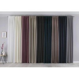 Gardinenbox Cationic Jena 2019037-2 Curtains, Concealed Loops, Set of 2