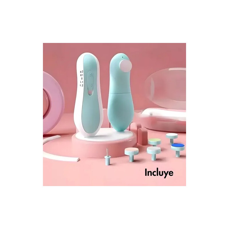 Kit Lima De Uñas Eléctrica Portátil Para Bebé Con Luz