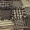 Black & Tea Dye Primitive Ticking Stripe Homespun Cotton Plaid