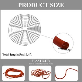 MXCELL16.4Ft Backer Rod 5mm Weather Strip Seal for Gaps and Joints - High Density Solid Sponge Rubber Weather Stripping, Silicone Round Crack Saver Concrete Expansion Joint Filler Rope, Brown