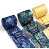 HISDERN Lot 3 PCS Classic Men's Silk Tie Set Necktie