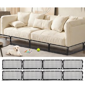 6.5" Height 116" Length in Total Under Couch Blocker, Under Bed Blocker for Pets Stop Pets from Hiding Under Furniture, Detachable Assembleable Under the Couch Blocker for Sofa Bed Couch, Black