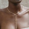 Inateannal Punk Paperclip Necklace Chain Paperclip Choker Necklace Gold Long