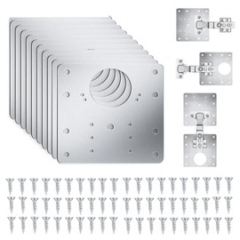 Hinge Repair Plate, 10 Cabinet Hinge Repair Plate with Customized Screws,Stainless Steel Kitchen Cupboard Door Hinge Repair Brackets with Holes