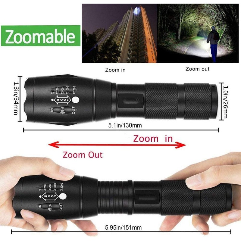 MODOAO 3pack Super Bright Flashlights High Lumens LED Flashlight With