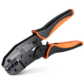 Ratchet Crimping Plier, Preciva Insulated Ratcheting Wire Terminal Crimping Tool, AWG20-10 (0.5-1.5mm²) (1.5-2.5mm²) (4-6mm²), Electrical Crimper Plier for Electrical Connectors
