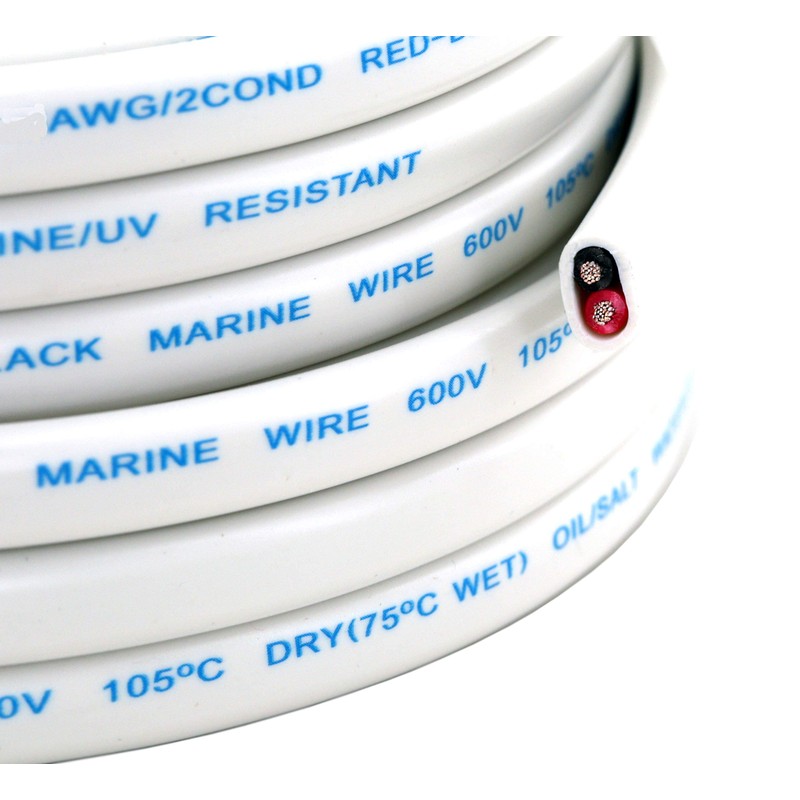 GS Power 100Ft Duplex Marine Wire, 12 Gauge Wire, Oxygen-Free