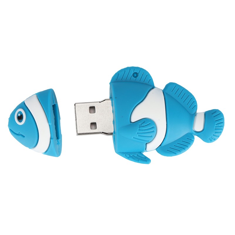 Cartoon U Disk Blue Clownfish Appearance High Speed Bulk Storage