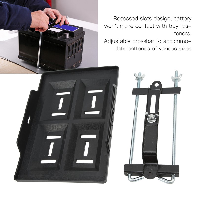 Heavy Duty Car Boat Battery Holder Hold Down Tray with