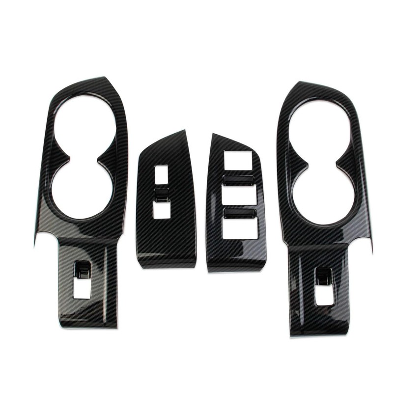 crosselec Carbon Fiber Window Lift Switch Panel Rear Cup Holder