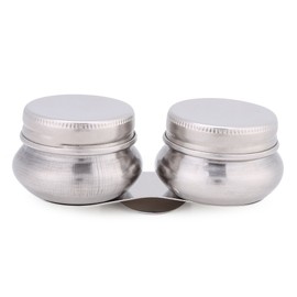 Stainless Steel Large Double Palette Cup Oil Paint Megilp Turpentine Solvent Container with Lid for Watercolor Gouache