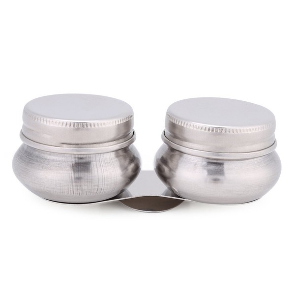 Stainless Steel Large Double Palette Cup Oil Paint Megilp Turpentine