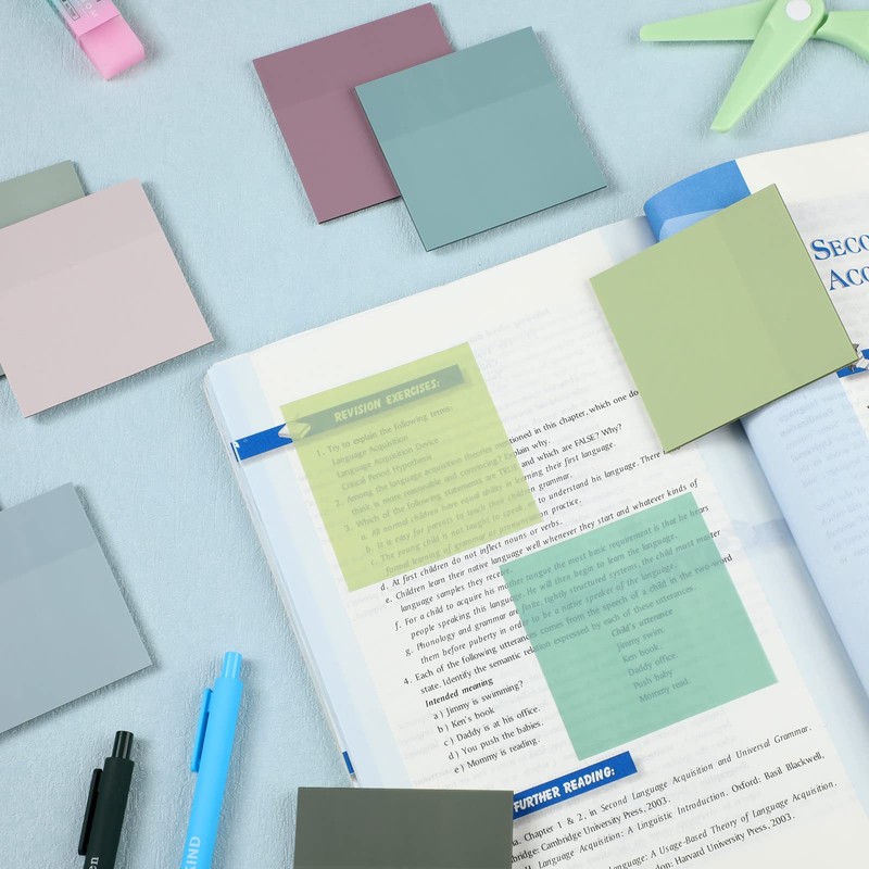 Yinder 16 Pack 800 Sheets Transparent Lined Sticky Waterproof Notes,