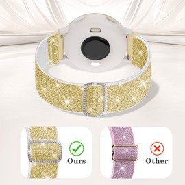 3 Pack Stretchy Bands Compatible with Garmin Vivoactive 5/6/Forerunner 55/165/245 Women, 20mm Soft Elastic Shimmering Fabric Replacement Straps for Venu Sq/Sq 2/2 Plus