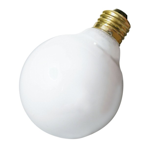 Satco S3653 120V Medium Base 25-Watt G30 Light Bulb, Gloss White