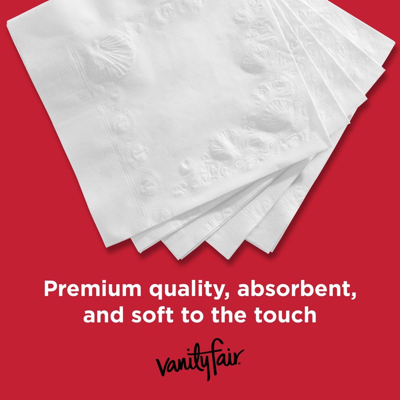 Vanity Fair Everyday Paper Napkins, 250 Count, Disposable Napkins Made