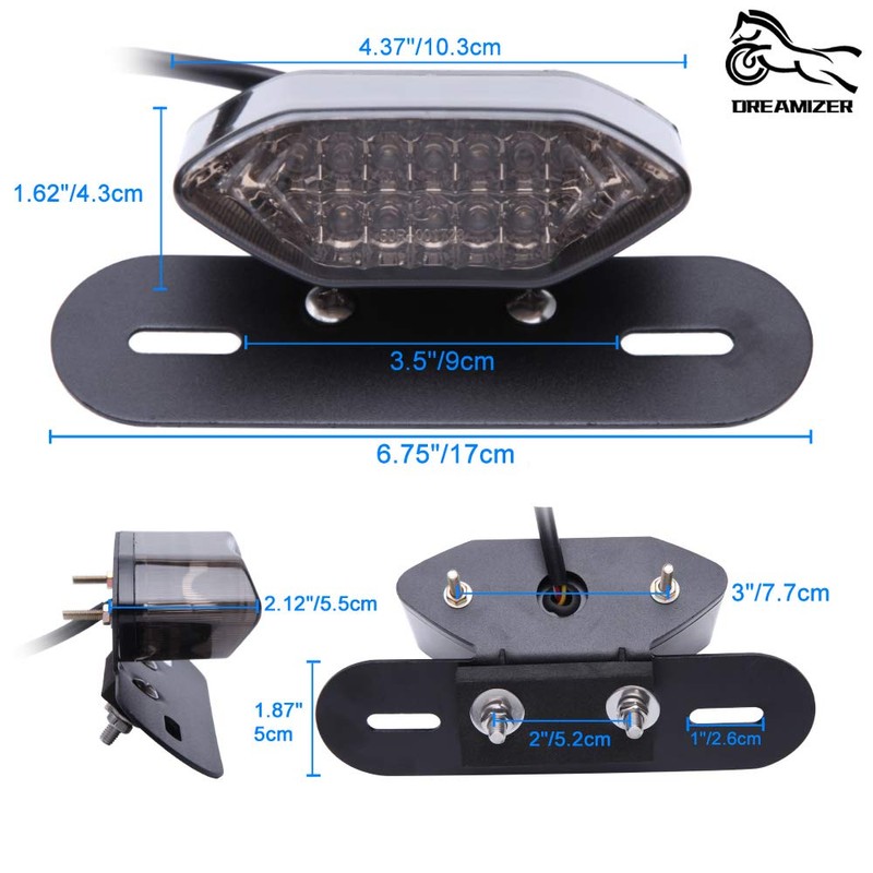 DREAMIZER Motorrad LED Rücklichter, 12V Motorrad Rückseite Licht Brechen Blinker