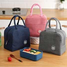 Insulated Lunch Bag, Portable Thermos Lunch Box Carrier, Keeps Food Warm or Cold, for Office, School, and Outdoor Use (Gray)